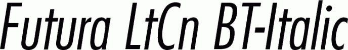 Картинка Шрифта Futura LtCn BT-Italic