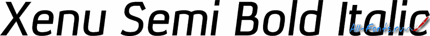 Картинка Шрифта Xenu Semi Bold Italic